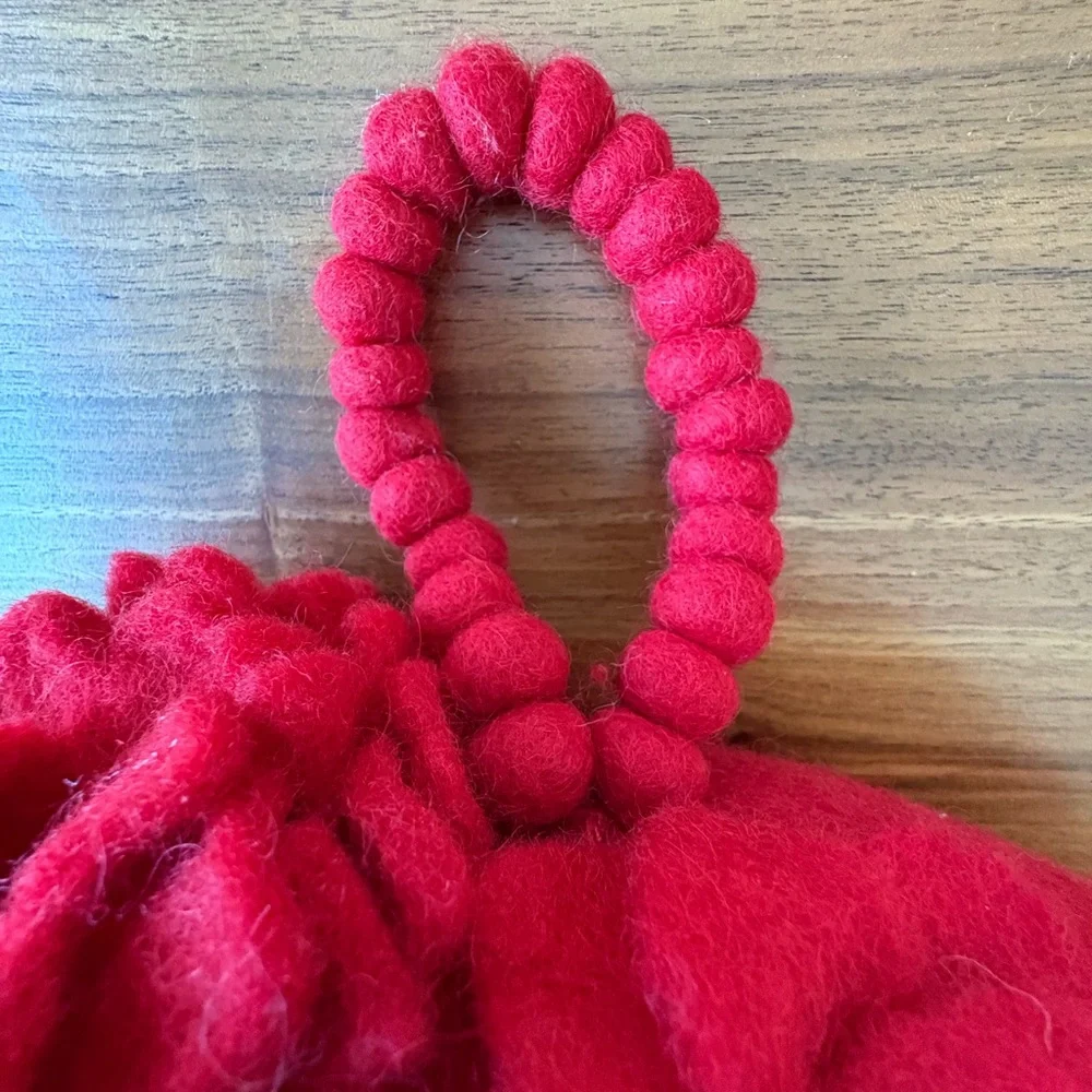 PRICE DROP! Red Felt Floral Holiday Wreath - Crate & Barrel